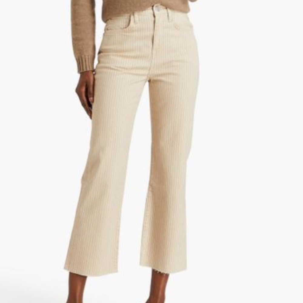 FRAME Le Jane Crop Striped Straight-Leg Jeans